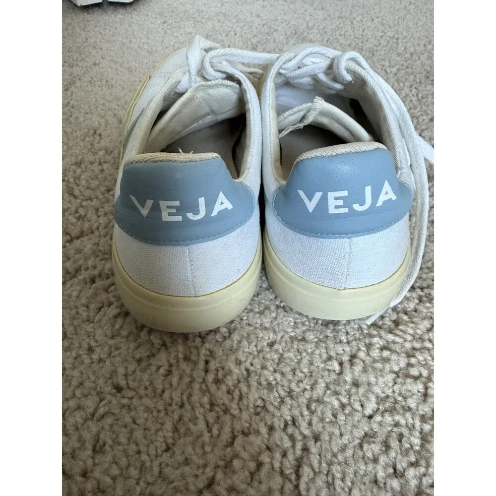 Veja Campo Canvas Sneakers Shoes  White Blue - Women's Size 6